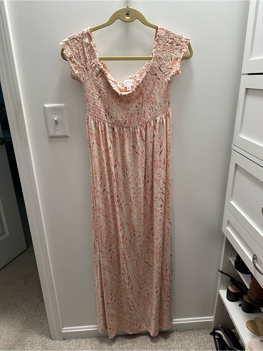 Isabel Maternity by Ingrid & Isabel Blush Printed Smocked Maxi Dress